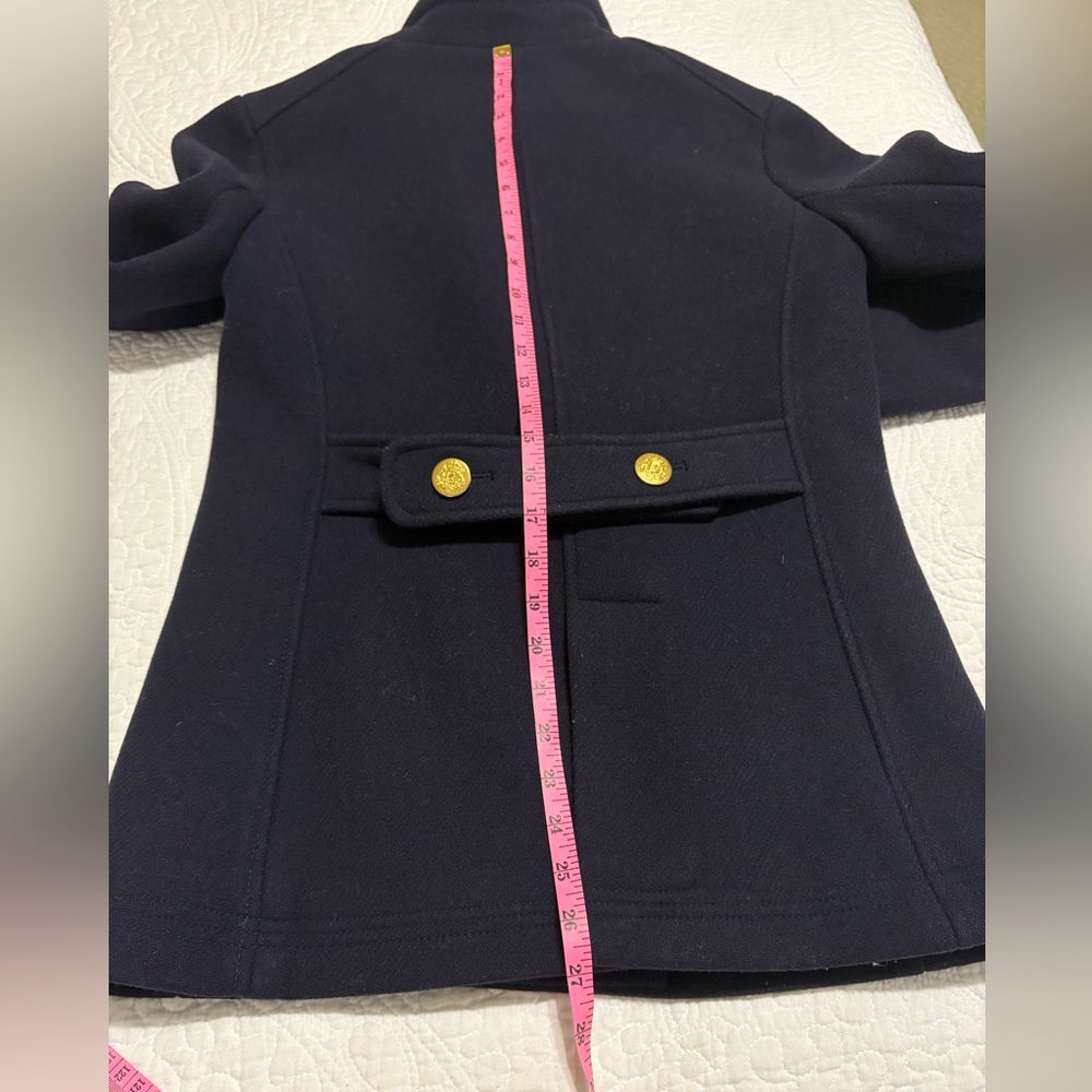 J. Crew Statium Cloth Nello Gori Peacoat with Gold Buttons Navy Blue Size 6 - Picture 8 of 9